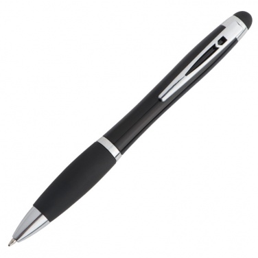 Logotrade promotional items photo of: Light up touch pen LA NUCIA, Black