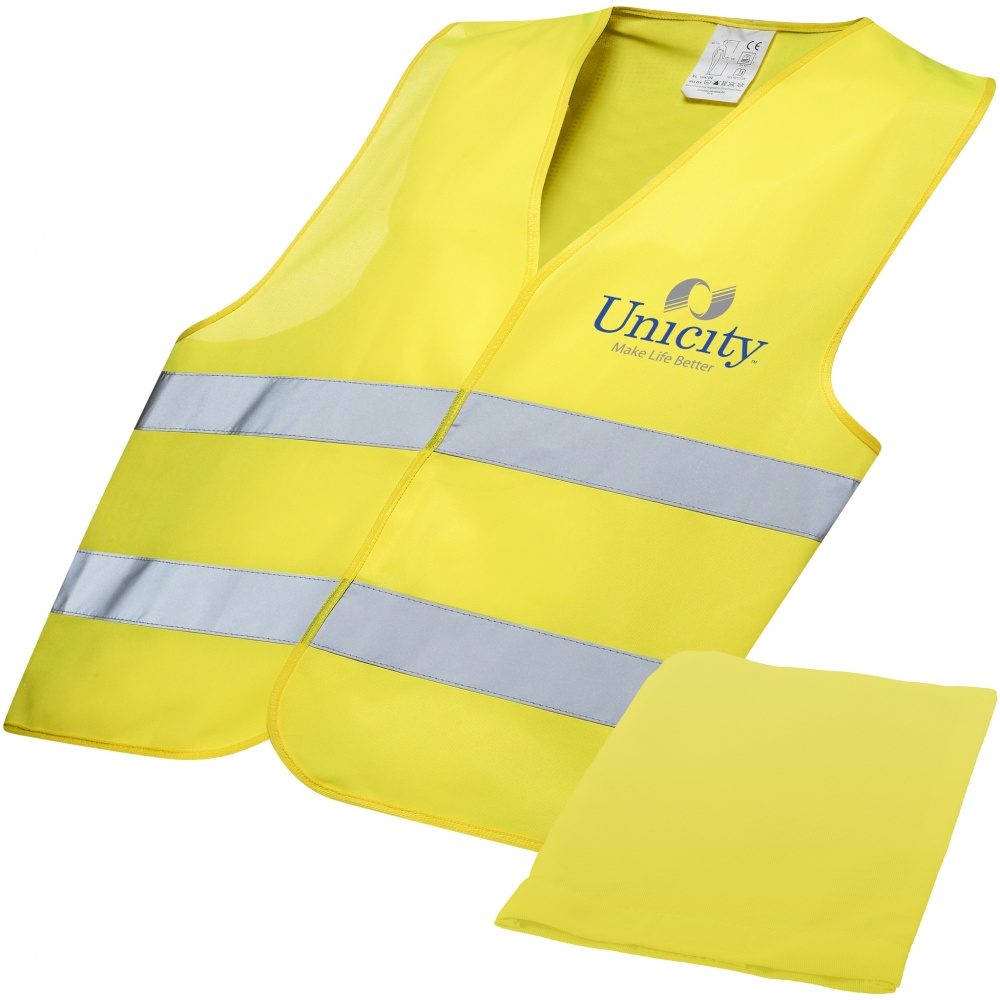 Logotrade corporate gift image of: Professional safety vest in pouch, yellow