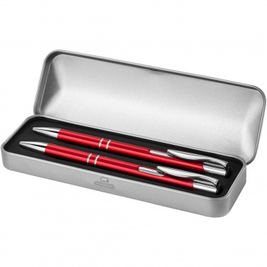 Logo trade promotional giveaways image of: Dublin pen set, red