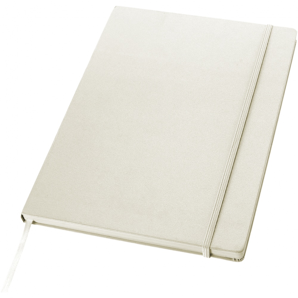 Logo trade corporate gifts picture of: Executive A4 hard cover notebook, white