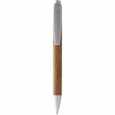 Logo trade promotional giveaway photo of: Borneo ballpoint pen, silver