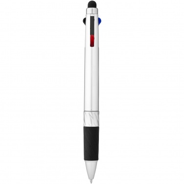 Logo trade corporate gifts picture of: Burnie multi-ink stylus ballpoint pen, silver