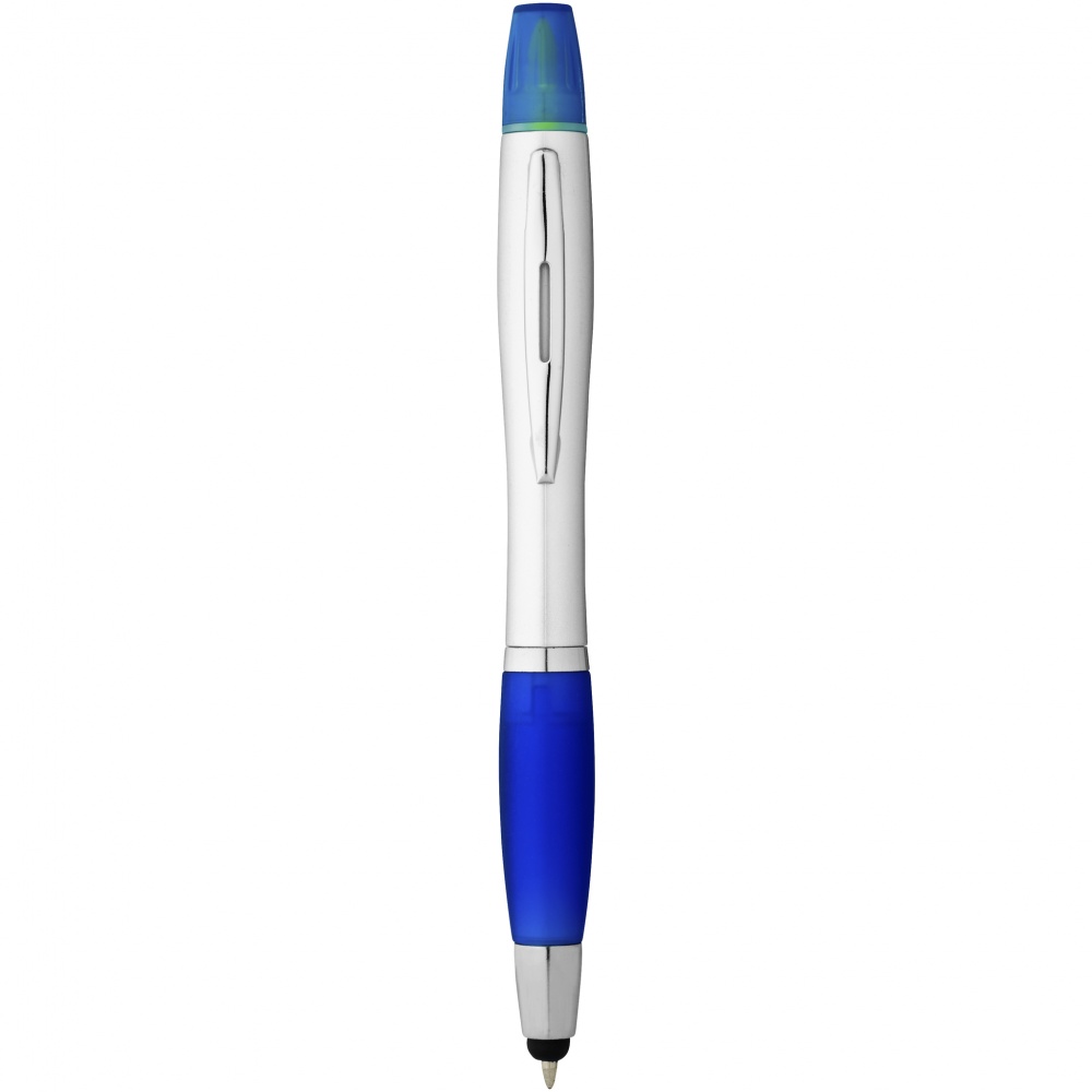 Logo trade promotional merchandise picture of: Nash stylus ballpoint pen and highlighter, blue