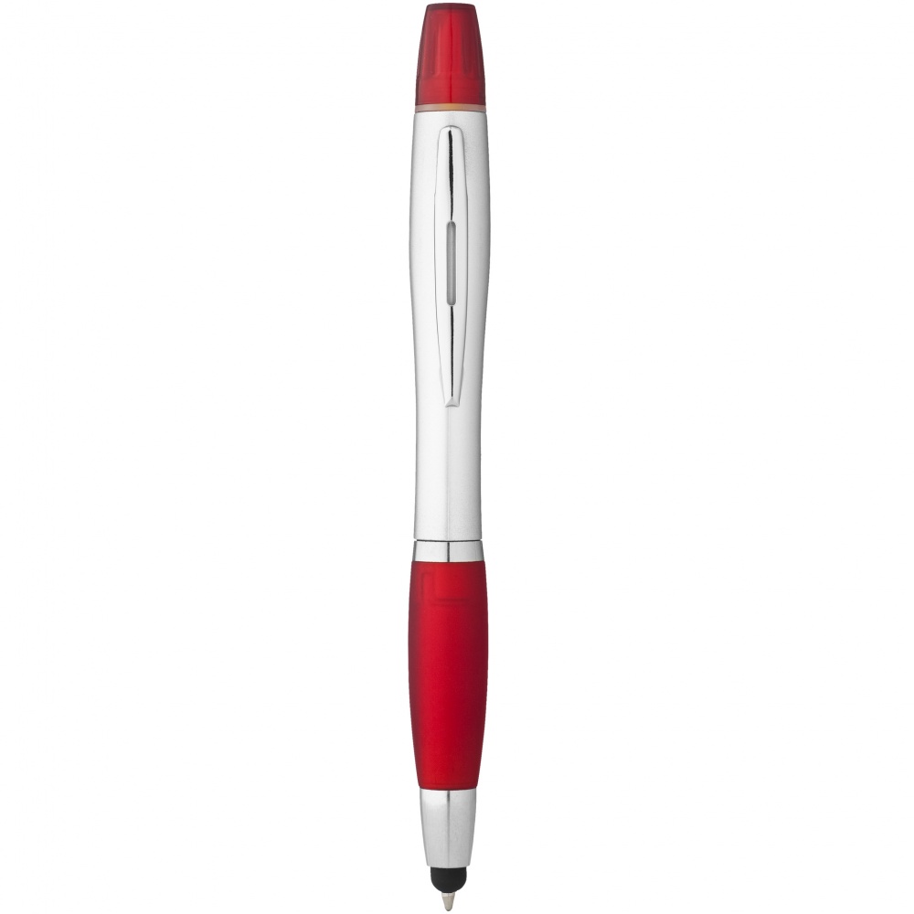 Logo trade promotional product photo of: Nash stylus ballpoint pen and highlighter, red