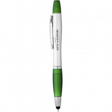 Logotrade business gift image of: Nash stylus ballpoint pen and highlighter, green