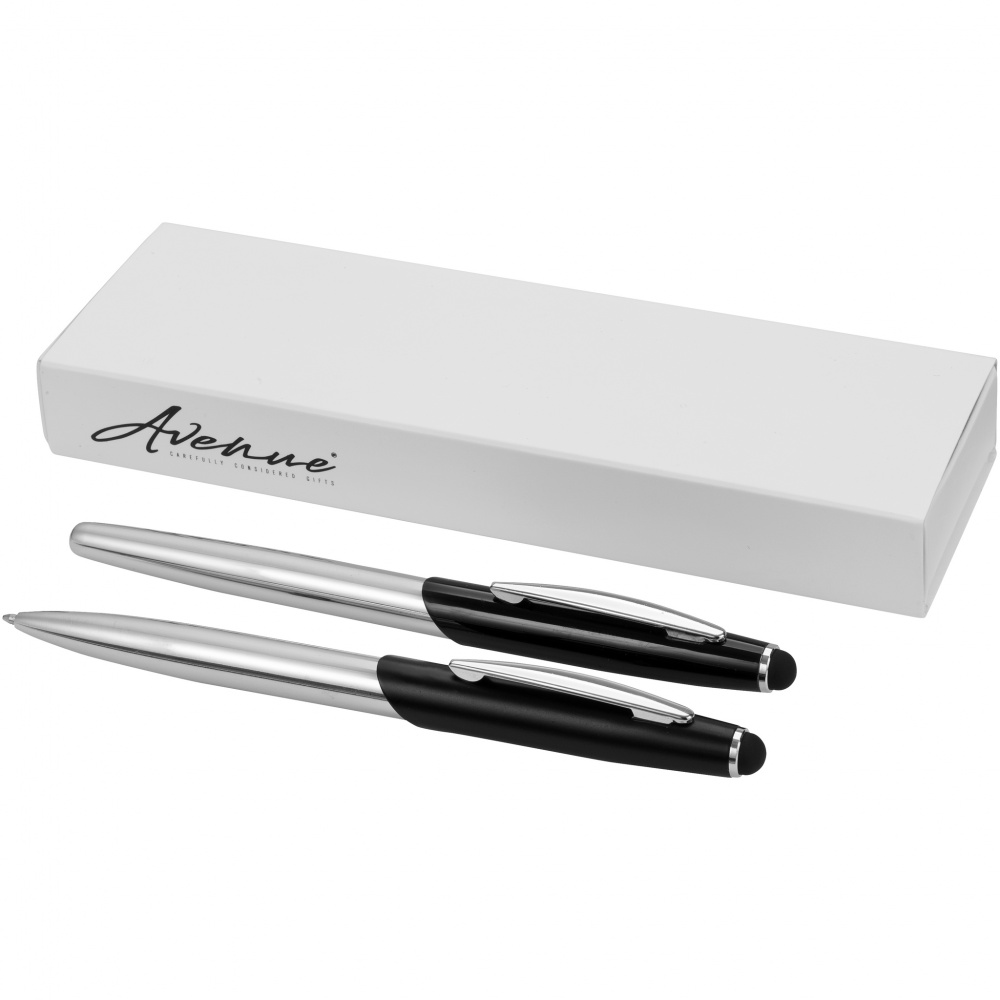 Logotrade corporate gift picture of: Geneva stylus ballpoint pen and rollerball pen gift, black