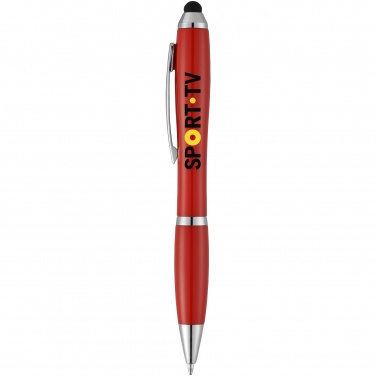 Logo trade promotional giveaway photo of: Nash stylus ballpoint pen, red