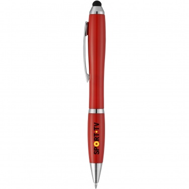 Logo trade promotional products image of: Nash stylus ballpoint pen, red