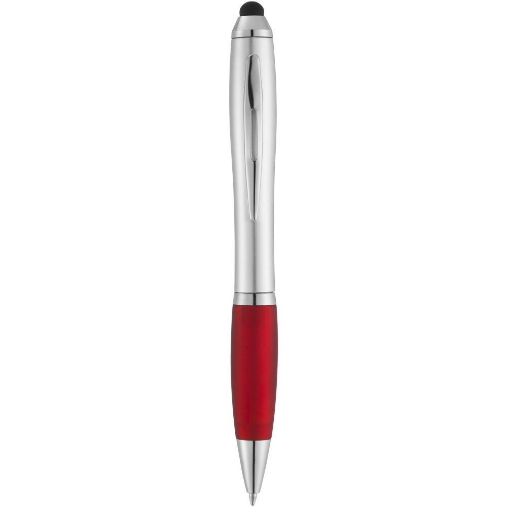 Logo trade promotional giveaway photo of: Nash stylus ballpoint pen, red