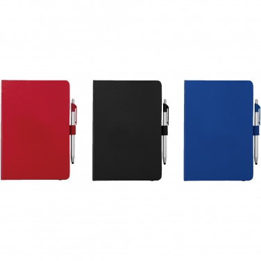 Logo trade promotional merchandise photo of: Crown A5 Notebook and stylus ballpoint Pen, red