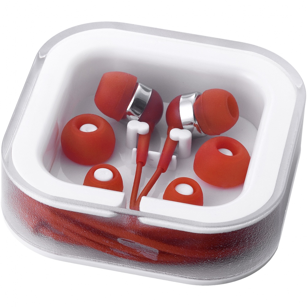 Logo trade promotional merchandise picture of: Sargas earbuds, red