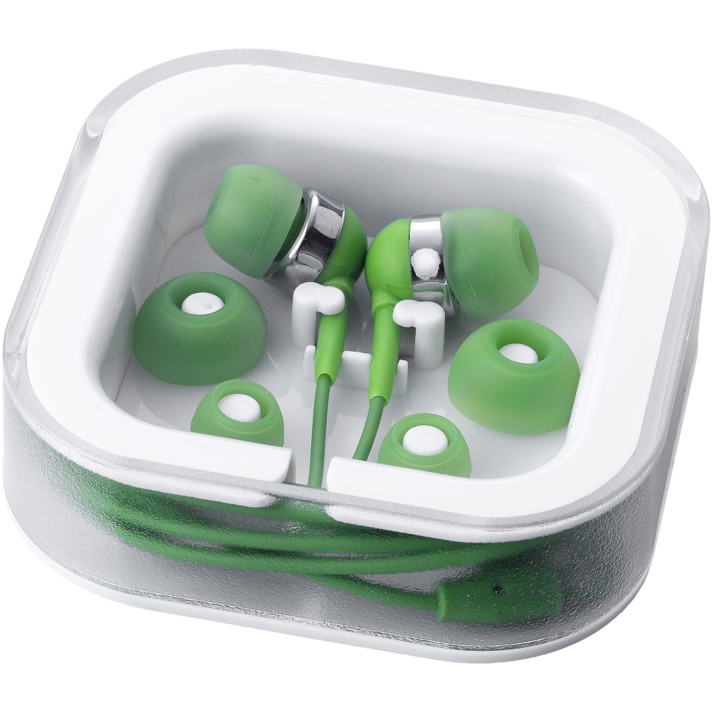 Logo trade promotional merchandise photo of: Sargas earbuds, green