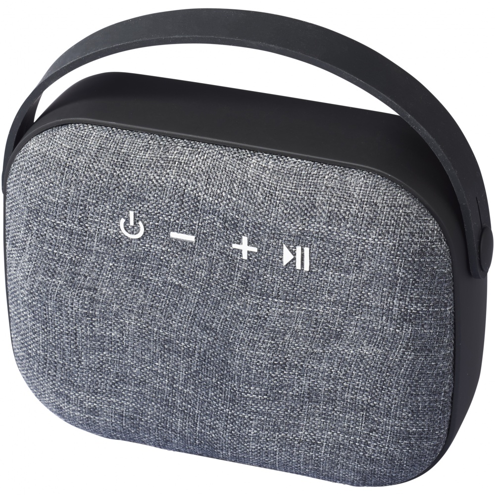 Logo trade promotional gifts image of: Woven Fabric Bluetooth® Speaker, grey