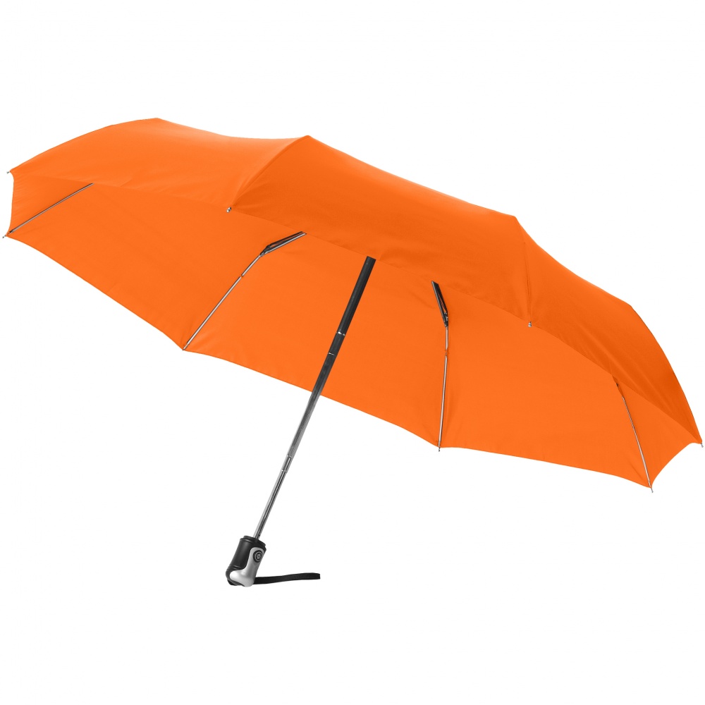 Logo trade promotional merchandise photo of: 21.5" Alex 3-section auto open and close umbrella, orange