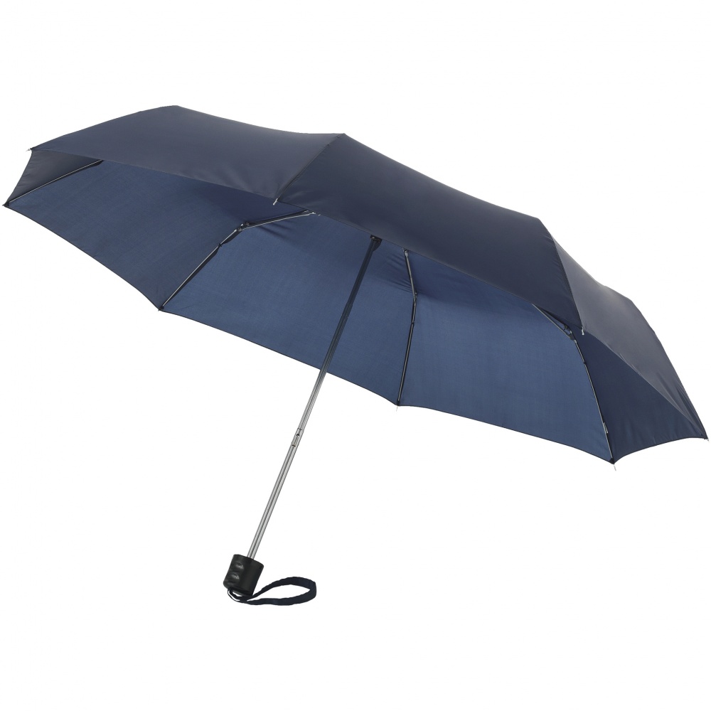 Logotrade advertising product picture of: 21,5'' 3-section Ida Umbrella, navy blue