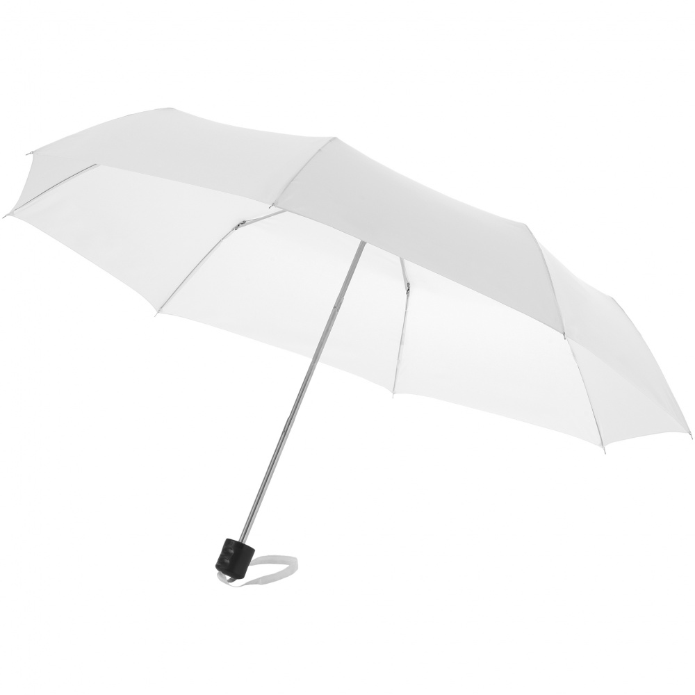 Logo trade business gifts image of: Ida 21.5" foldable umbrella, white