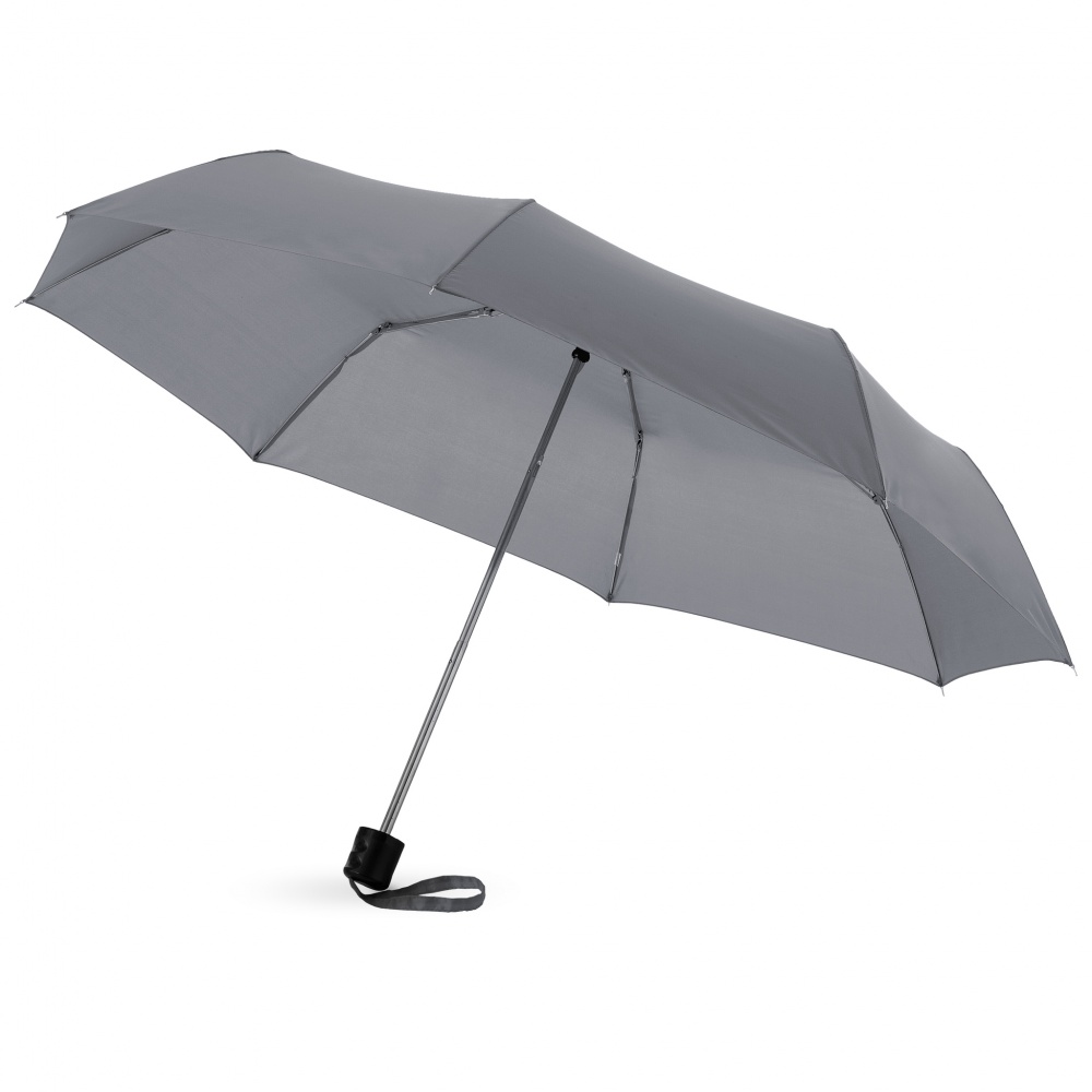 Logo trade promotional giveaways image of: 21,5'' Ida 3-section umbrella, grey