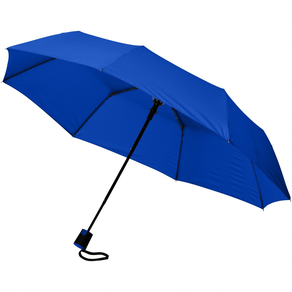 Logo trade promotional products image of: 21" Wali 3-section auto open umbrella, blue