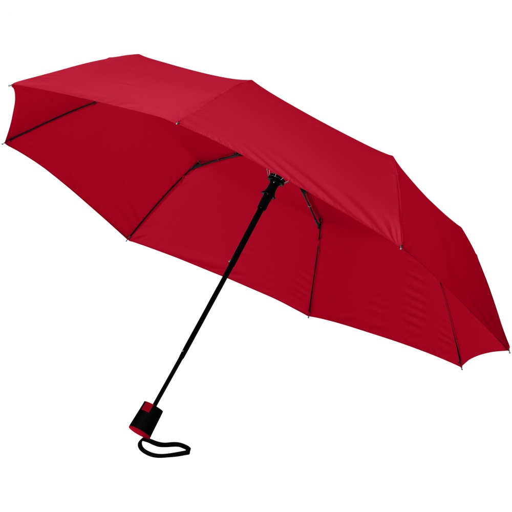 Logotrade promotional product picture of: 21" Wali 3-section auto open umbrella, red