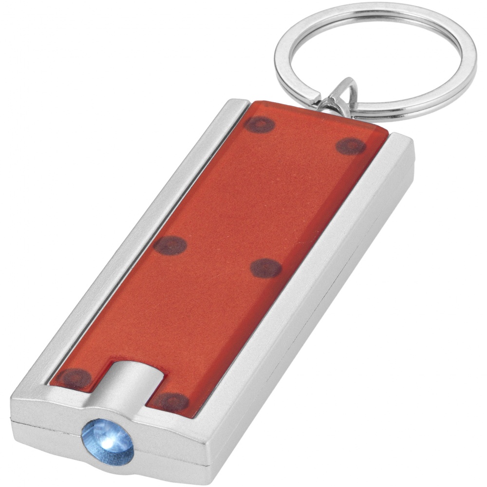 Logo trade promotional gifts picture of: Castor LED keychain light, red