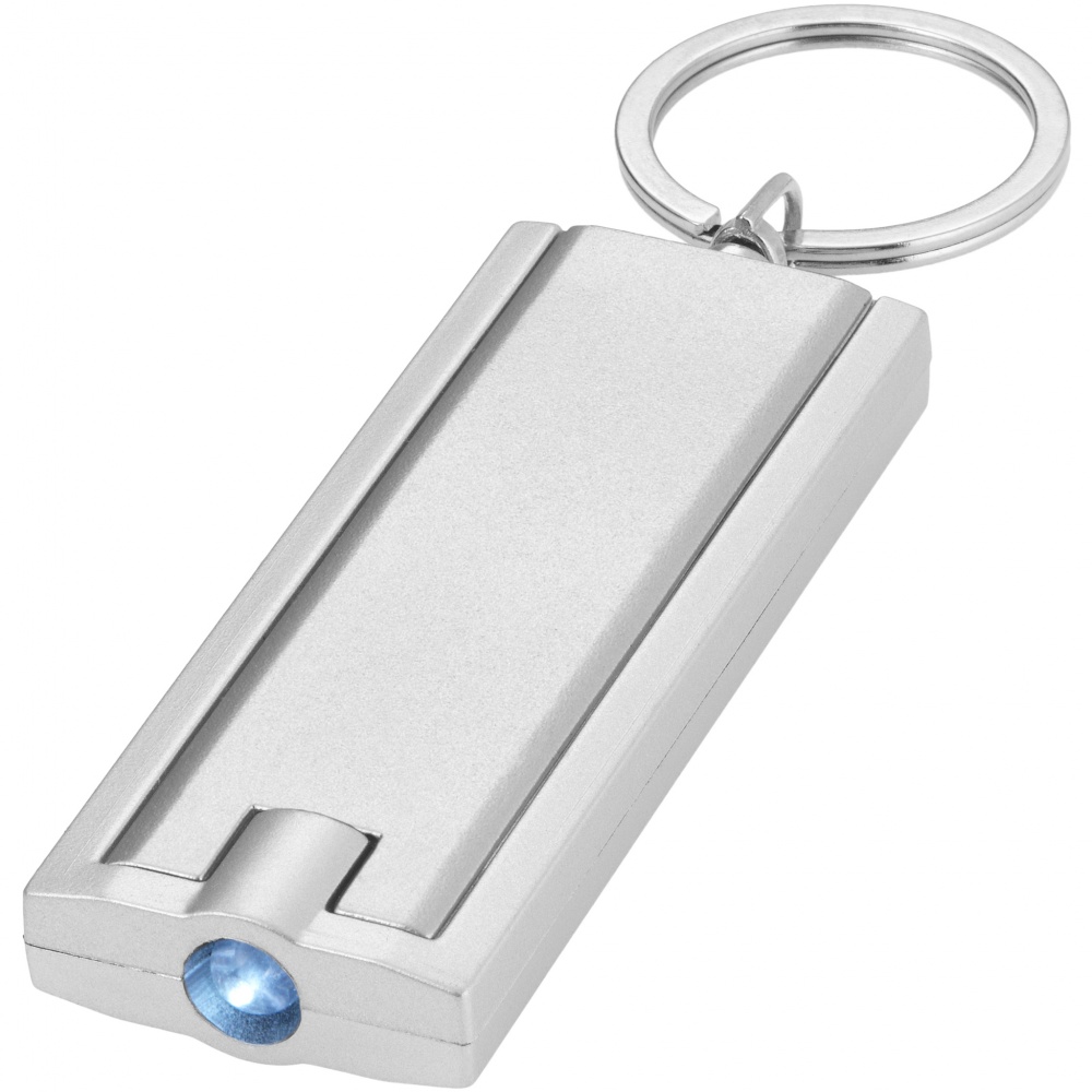 Logo trade promotional gifts picture of: Castor LED keychain light, silver