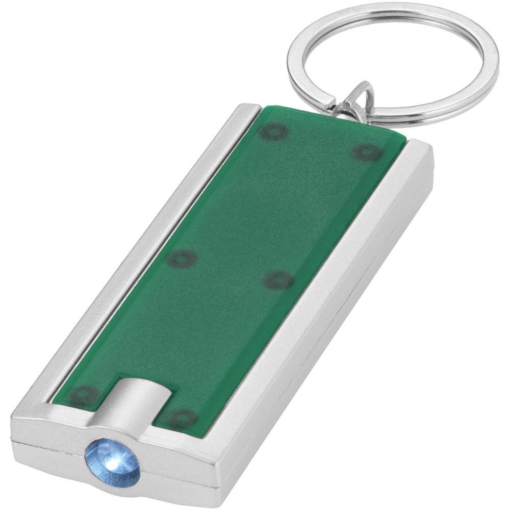 Logo trade promotional gifts picture of: Castor LED keychain light, green