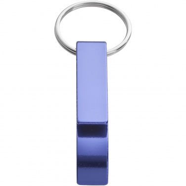 Logo trade promotional giveaways image of: Tao alu bottle and can opener key chain, blue