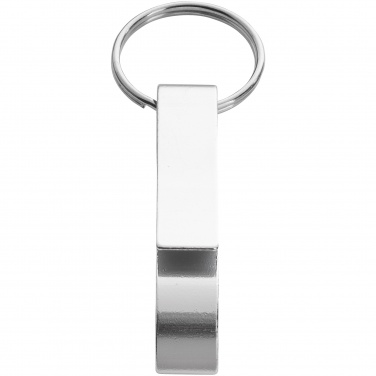 Logo trade corporate gifts image of: Tao alu bottle and can opener key chain, silver