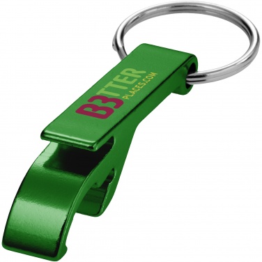 Logotrade promotional item picture of: Tao alu bottle and can opener key chain, green