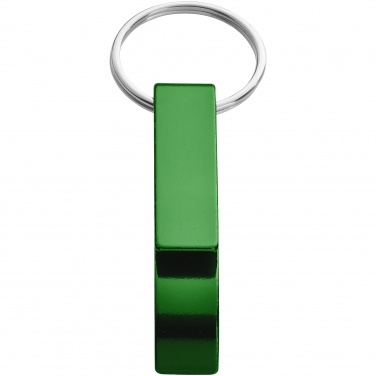 Logo trade promotional merchandise picture of: Tao alu bottle and can opener key chain, green