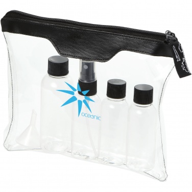 Logo trade promotional products image of: Munich airline approved travel bottle set, black