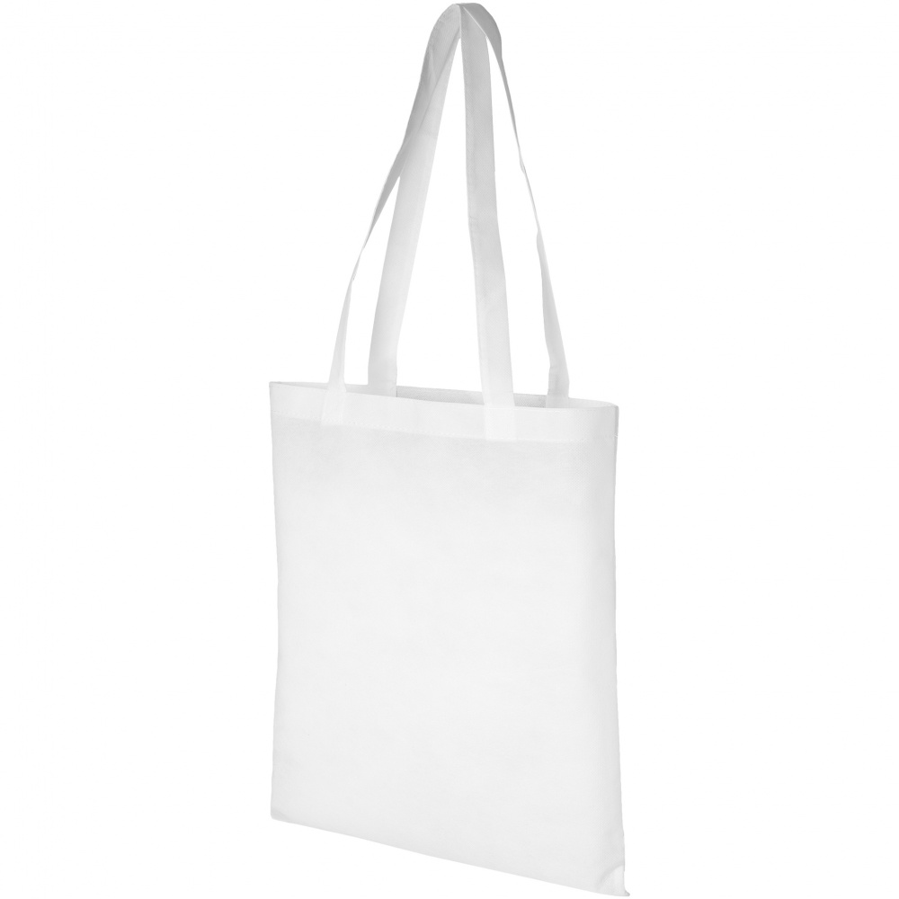 Logo trade corporate gift photo of: Zeus Non Woven Convention Tote, white