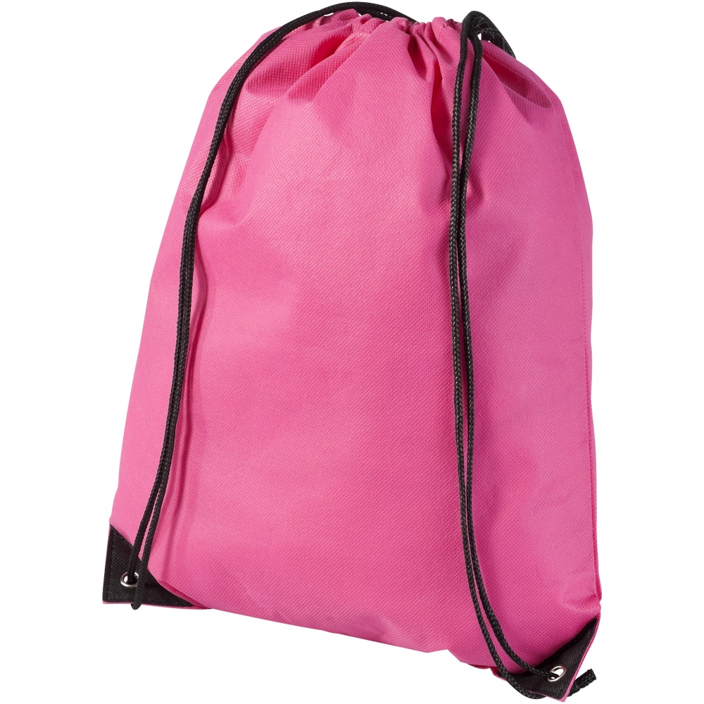 Logo trade promotional giveaways picture of: Evergreen non woven premium rucksack eco, pink