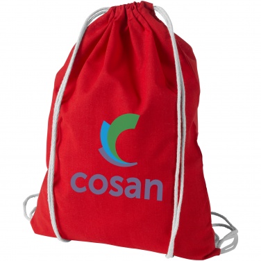 Logo trade promotional giveaways picture of: Oregon cotton premium rucksack, red