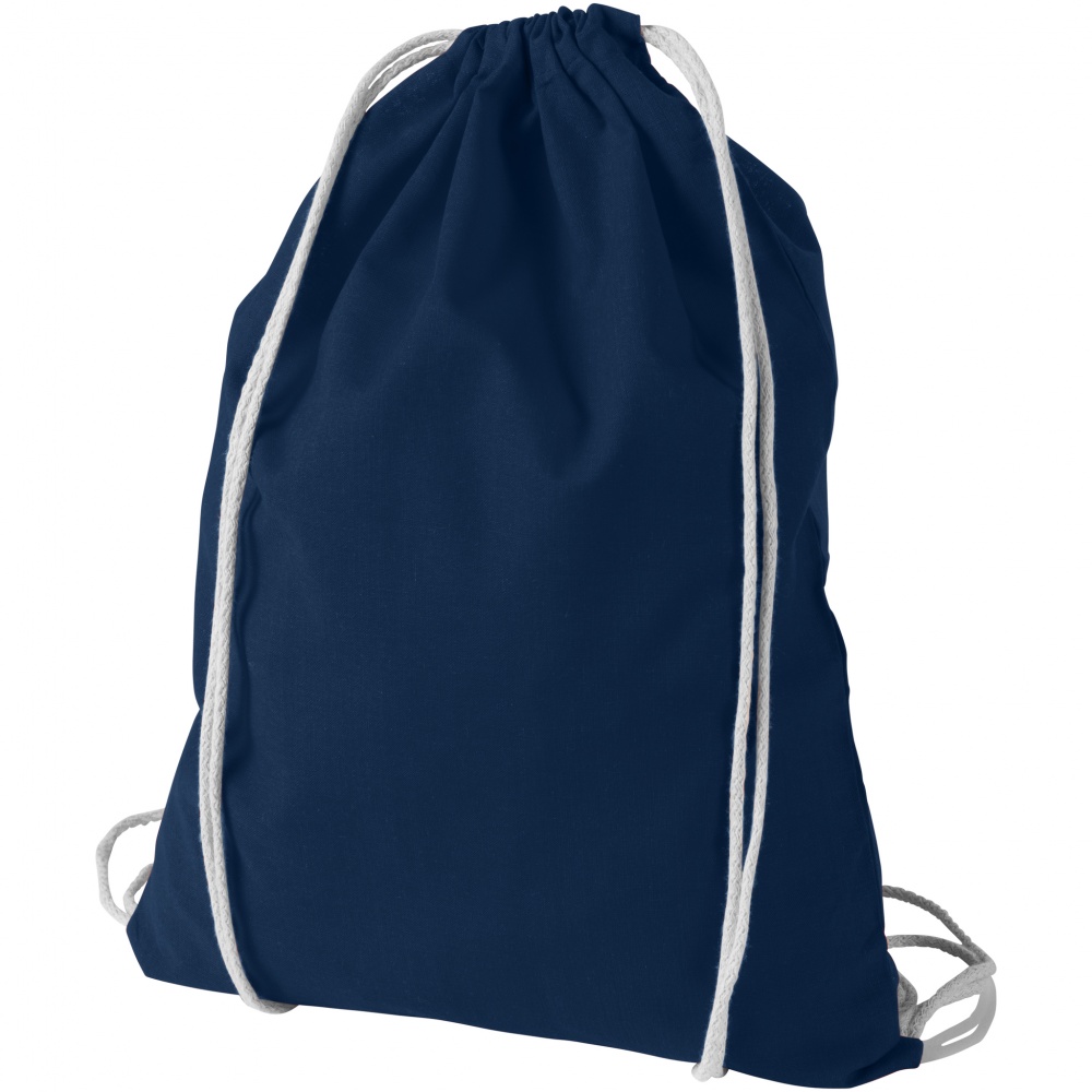 Logo trade promotional gifts picture of: Oregon cotton premium rucksack, dark blue