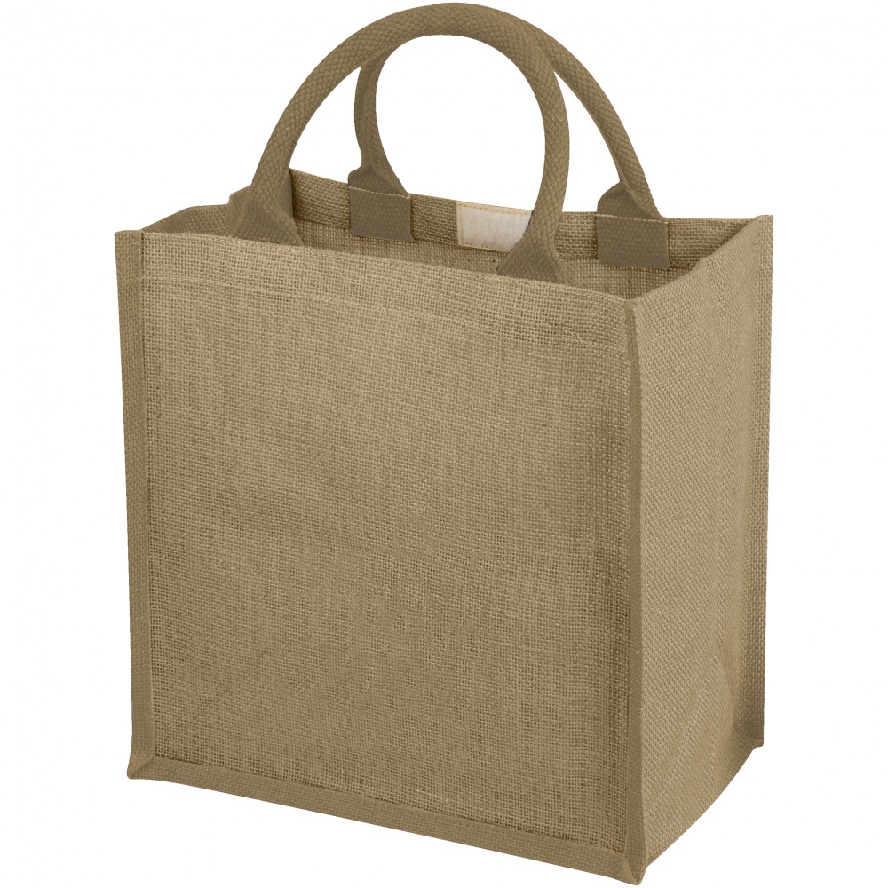 Logo trade promotional merchandise image of: Chennai jute gift tote, beige