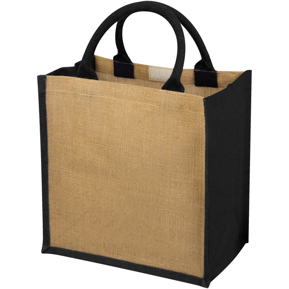 Logo trade corporate gifts image of: Chennai jute gift tote, black