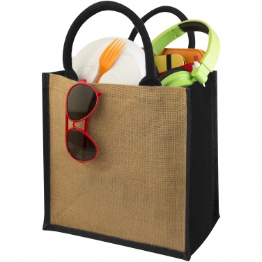 Logotrade promotional giveaway image of: Chennai jute gift tote, black