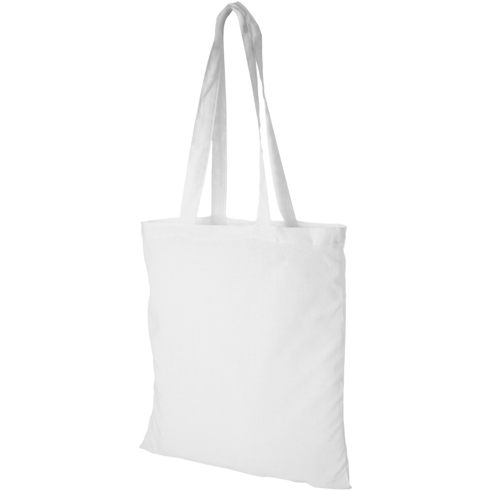 Logo trade business gifts image of: Madras Cotton Tote, white