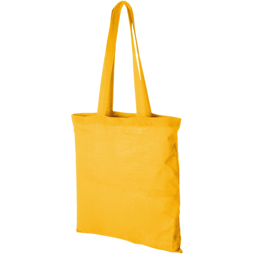 Logo trade corporate gifts image of: Madras Cotton Tote, yellow