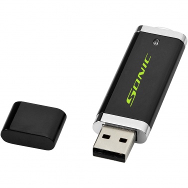 Logo trade promotional items image of: Flat USB, 4GB, black