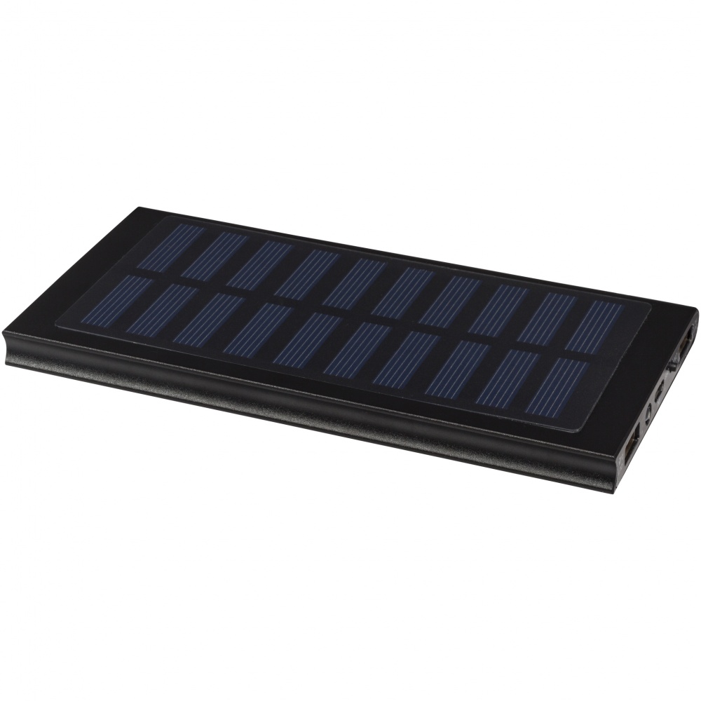 Logo trade promotional merchandise photo of: Stellar 8000 mAh Solar Power Bank, black