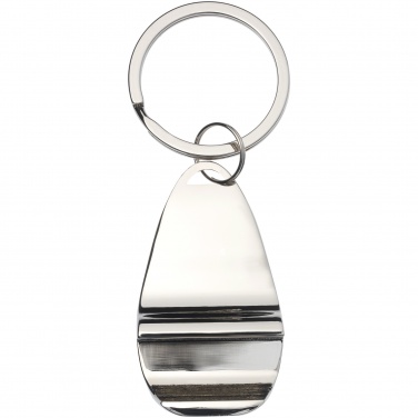 Logo trade promotional giveaways image of: Bottle opener key chain, silver