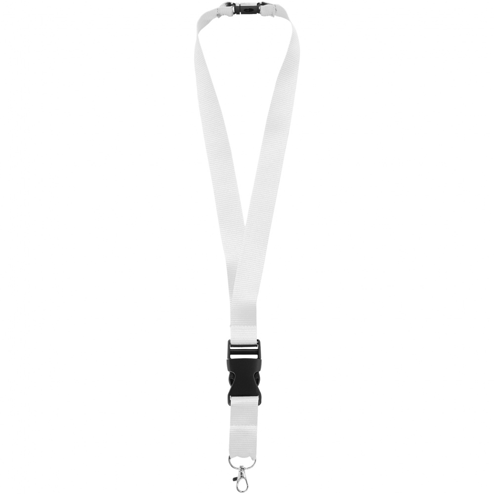 Logo trade promotional product photo of: Yogi lanyard with detachable buckle, white