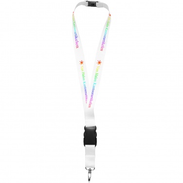 Logo trade promotional gift photo of: Yogi lanyard with detachable buckle, white