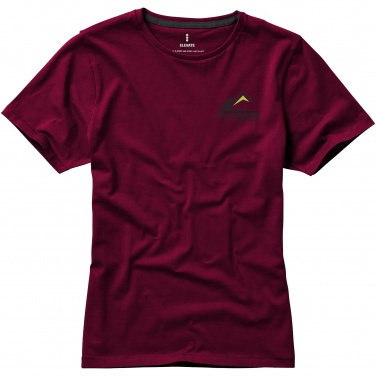 Logo trade promotional giveaways image of: Nanaimo short sleeve ladies T-shirt, dark red