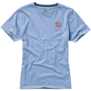 Logo trade corporate gift photo of: Nanaimo short sleeve ladies T-shirt, light blue