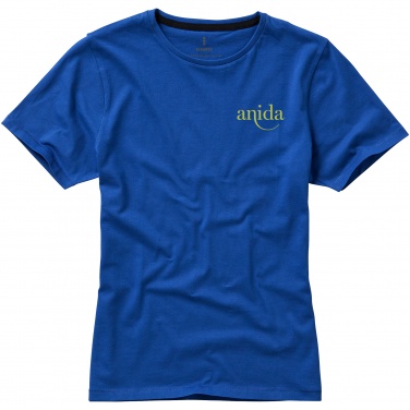 Logo trade promotional items image of: Nanaimo short sleeve ladies T-shirt, blue