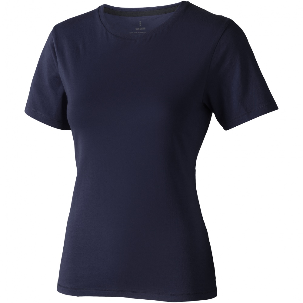 Logotrade promotional item picture of: Nanaimo short sleeve ladies T-shirt, navy