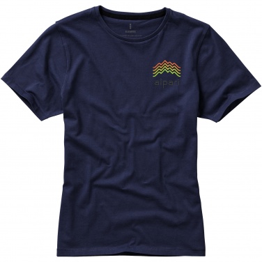 Logo trade promotional items picture of: Nanaimo short sleeve ladies T-shirt, navy